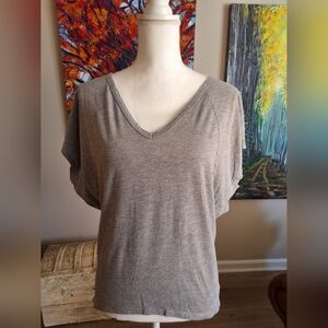 Garnet Hill Heather Gray V-Neck Tee